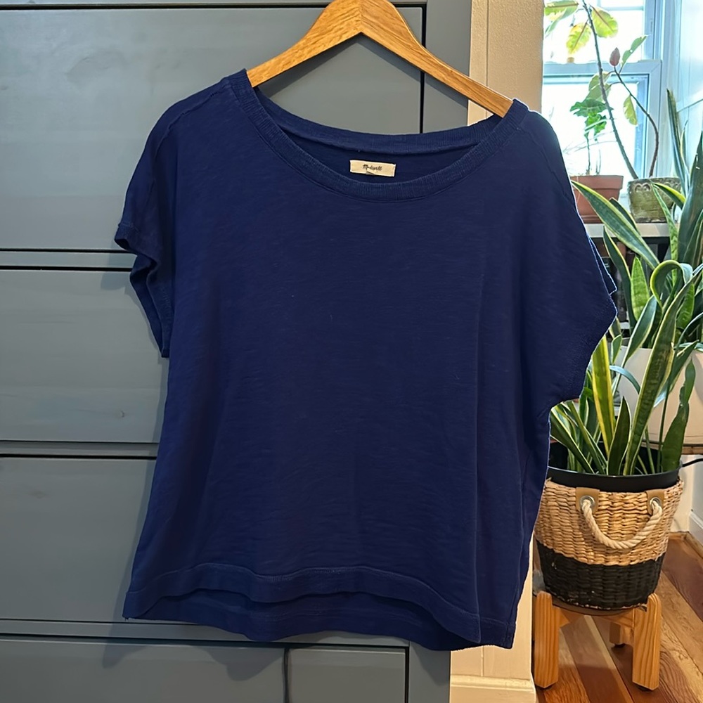 Madewell boxy short sleeved 100% cotton heavyweight shirt